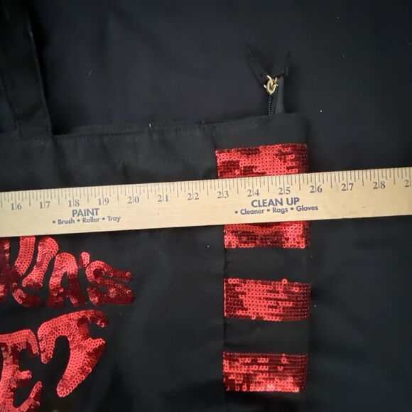 Victoria Secret red sequin lips black tote bag Travel Overnight Sexy Red - Picture 7 of 10